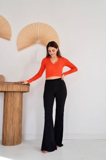 Siyah İspanyol Paça Pantolon resmi